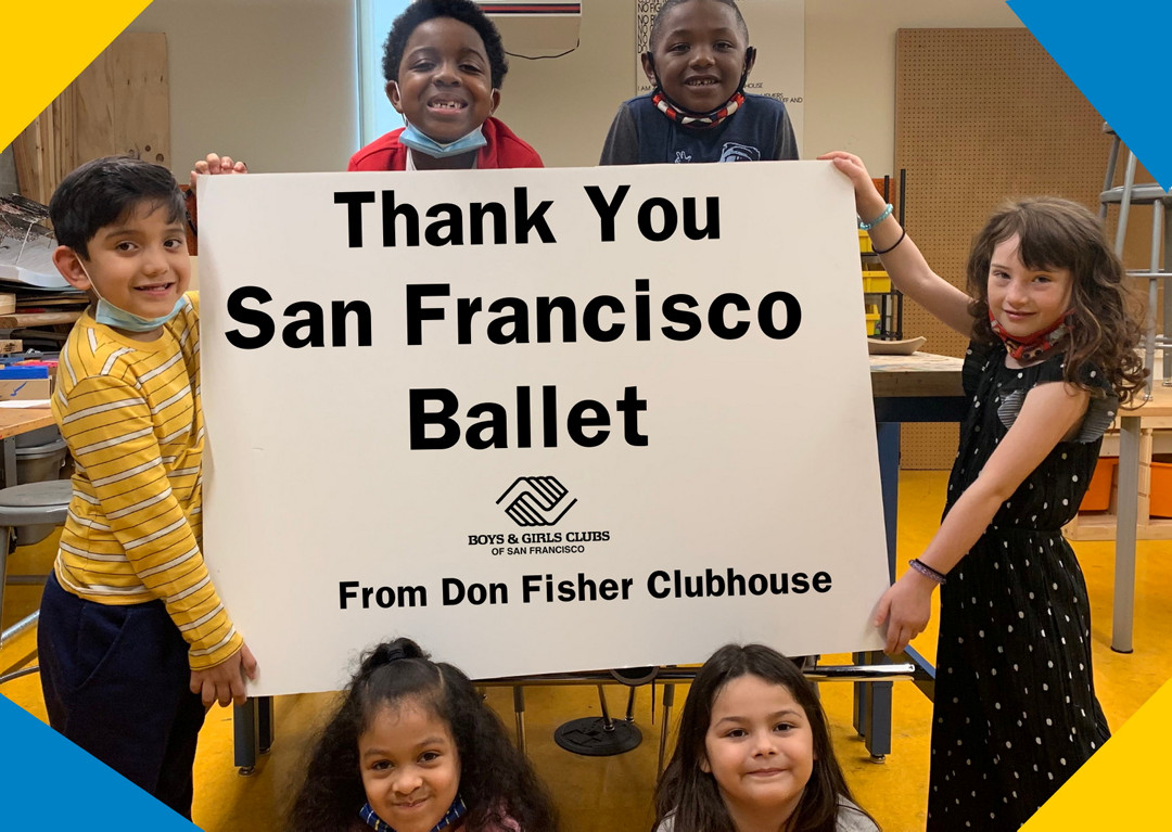 Lunchtime Nutcracker viewing party for youth in Covid-pods at Boys & Girls Clubs of San Francisco (BGCSF) sponsored by SF Ballet // Photo courtesy of BGCSF