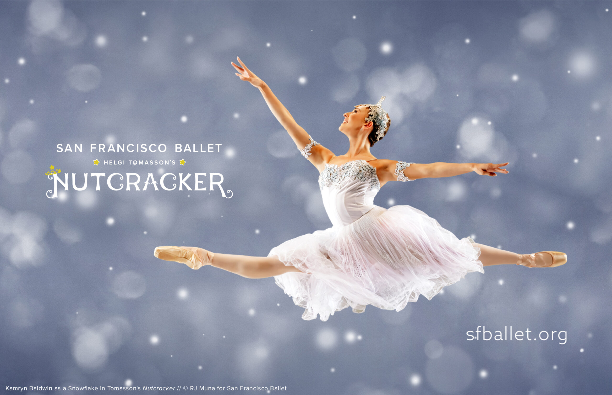 Kamryn Baldwin as a Snowflake in Tomasson's Nutcracker // © RJ Muna for San Francisco Ballet