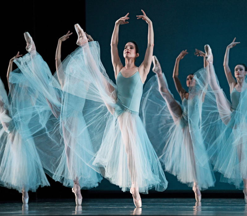 Julia Rowe and San Francisco Ballet in Balanchine's Serenade // Choreography by George Balanchine © The Balanchine Trust; Photo © Erik Tomasson