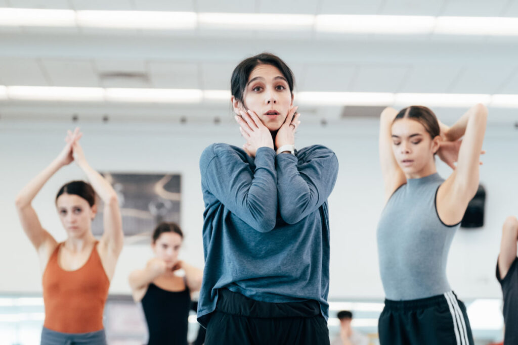 Crystal Costa leading rehearsal for Khan's Dust