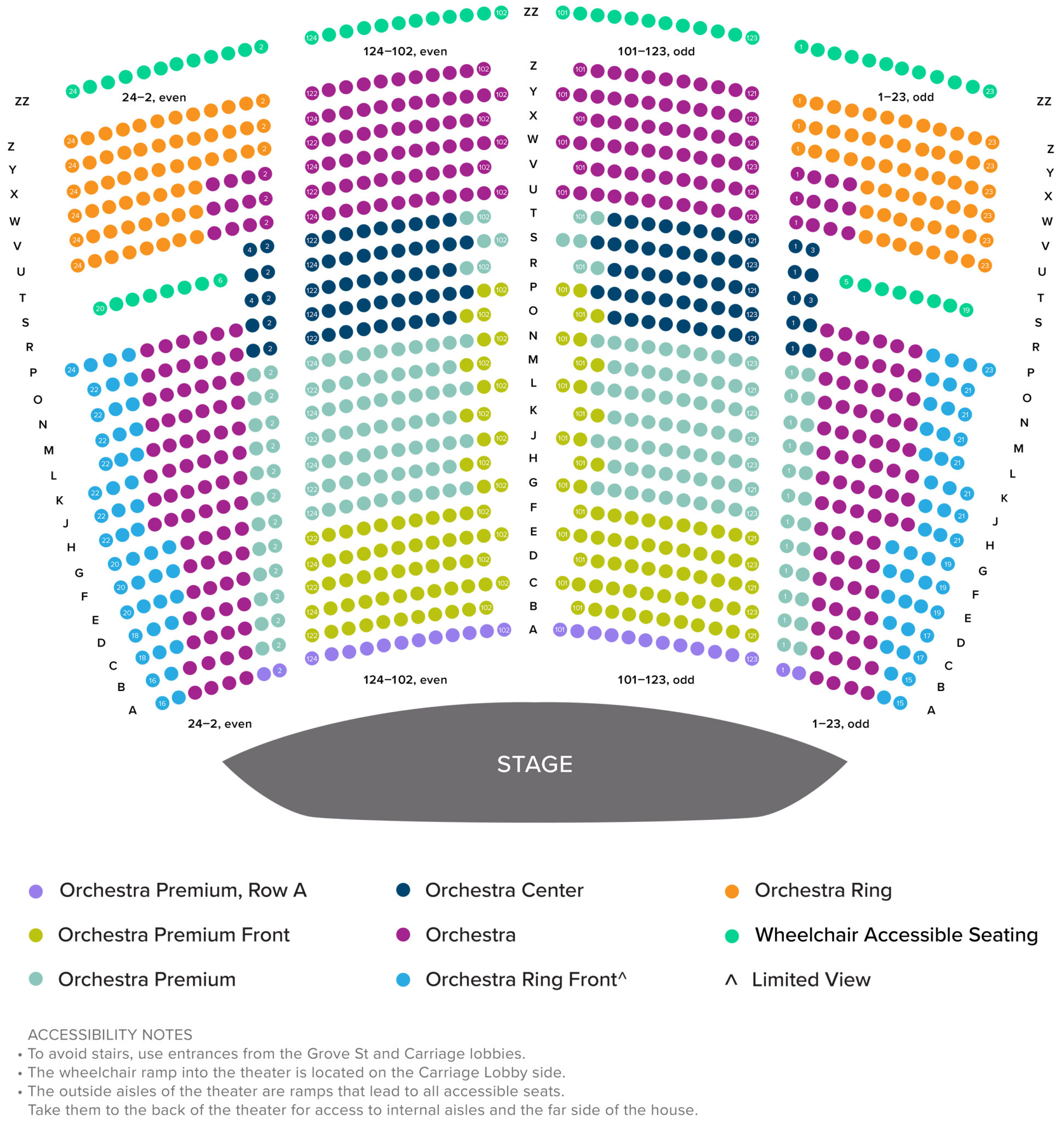 Repertory Seat Maps - San Francisco Ballet