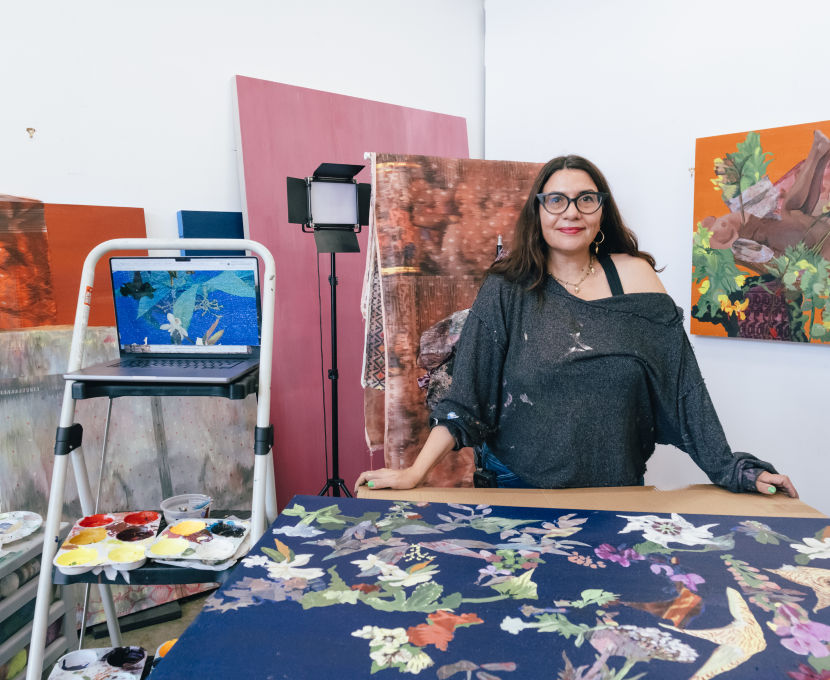 Ranu Mukherjee in her studio