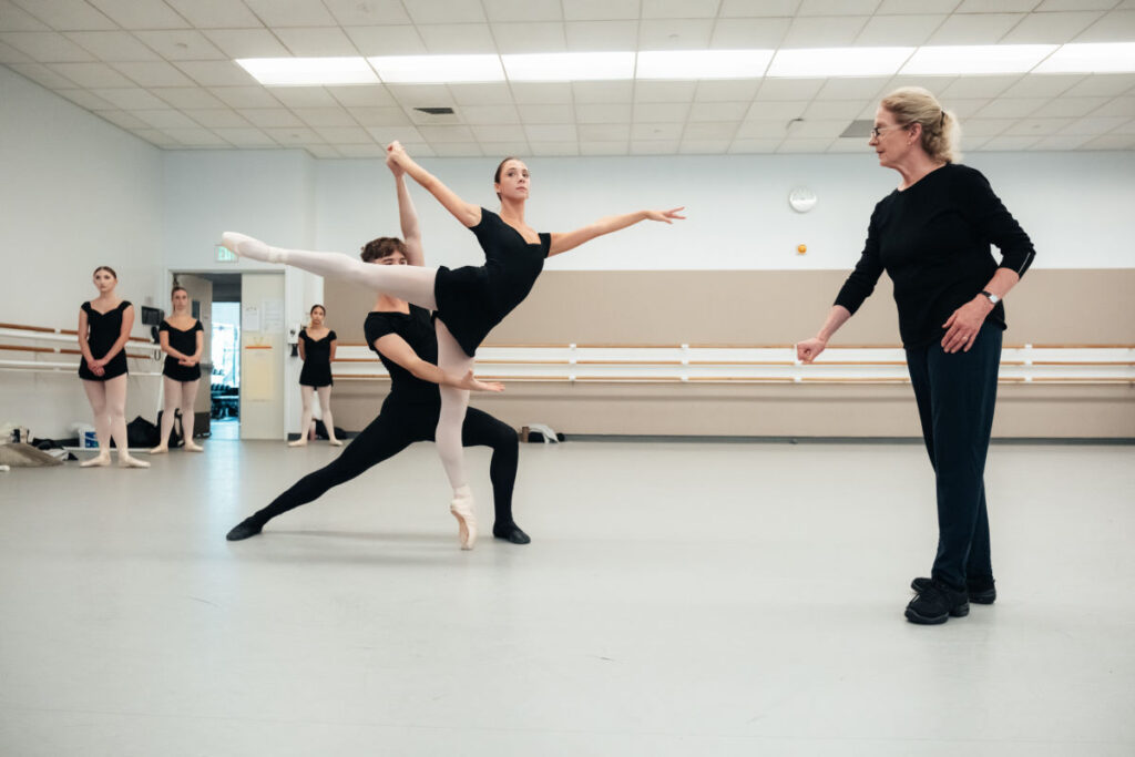 Betsy Erickson and San Francisco Ballet School Trainees rehearsing Lew Christensen's Vivaldi Concerto Grosso
