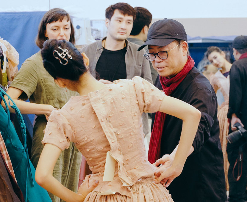 Costume Designer Tim Yip during the fittings for his costumes for Possokhov's Eugene Onegin
